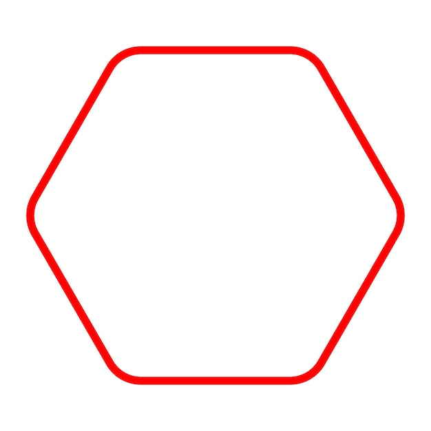 rounded corner hexagon icon with stroke outline