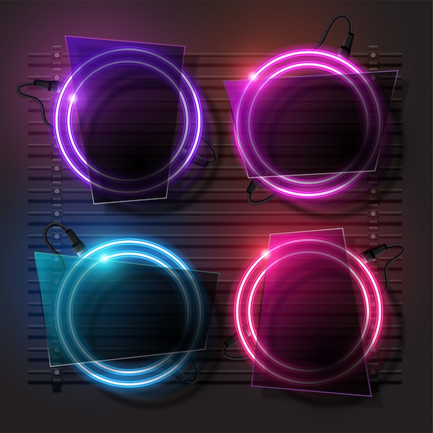 rounded neon banner design