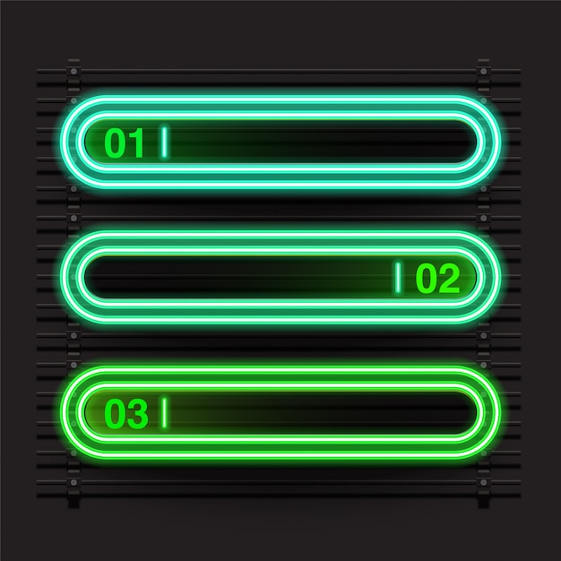 Rounded rectangle green neon banner