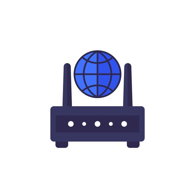 Router internet modem icon flat vector