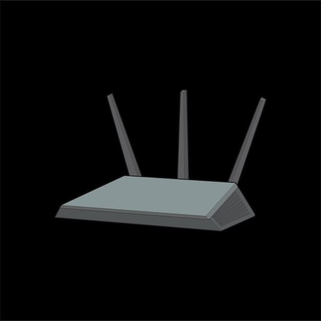 router vector art vector art isolated on black background for coloring book