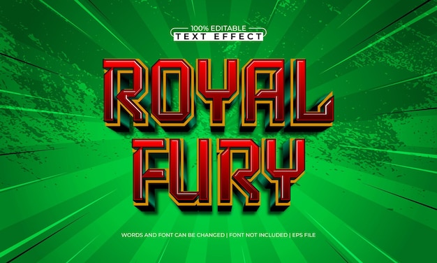 royal fury editable text effect with a crown and kingdom text style