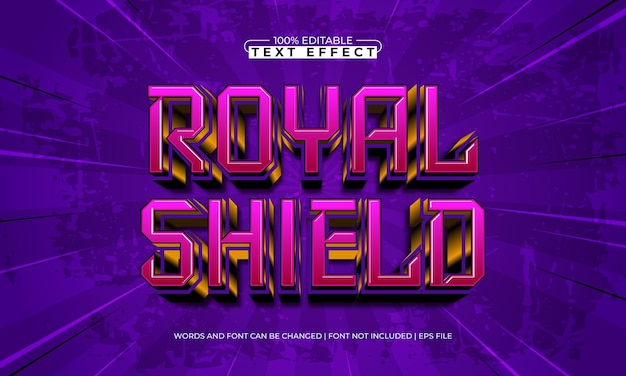 royal shield editable text effect with a crown and kingdom text style