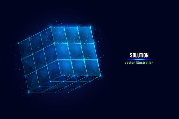 Rubiks Cube low poly vector illustration