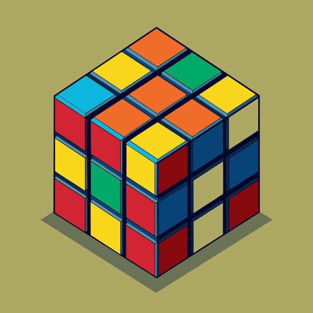 rubiks cube vector graphics illustration eps source file format lossless scaling icon design
