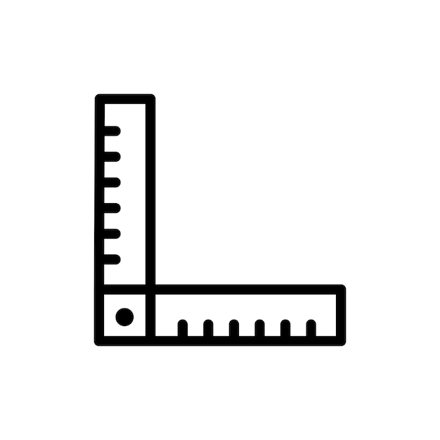 ruler combined icon set geometry ruler tool vector symbol in black filled and outlined style