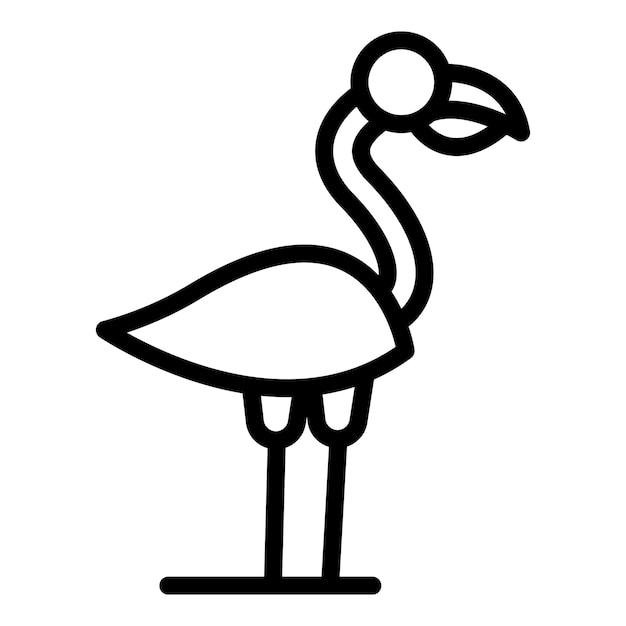 safari flamingo icon outline safari flamingo vector icon for web design isolated on white background