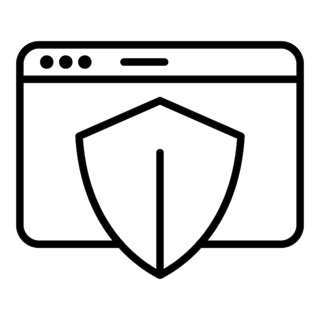 Safe web page icon Outline safe web page vector icon for web design isolated on white background