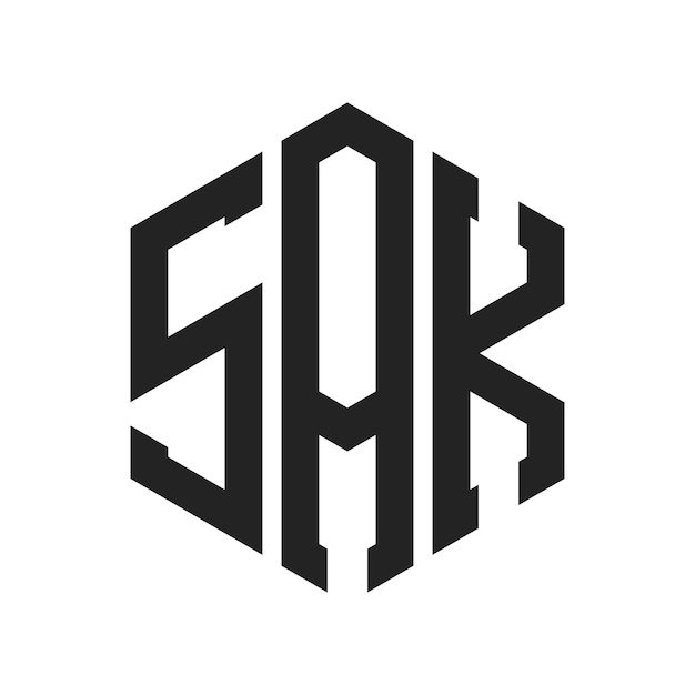 SAK Logo Design Initial Letter SAK Monogram Logo using Hexagon shape