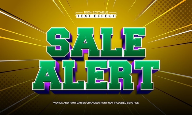 sale alert editable text effect with a discount and sale text style