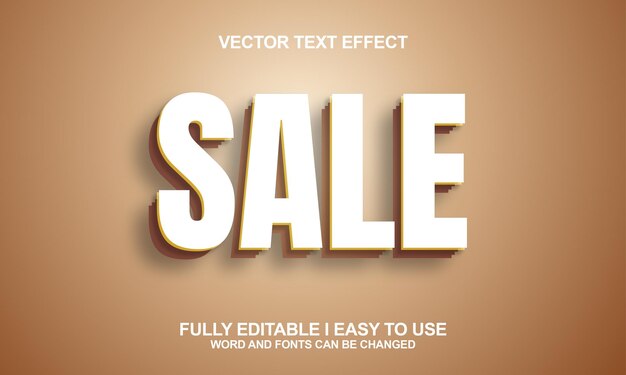Sale editable font vector text effect