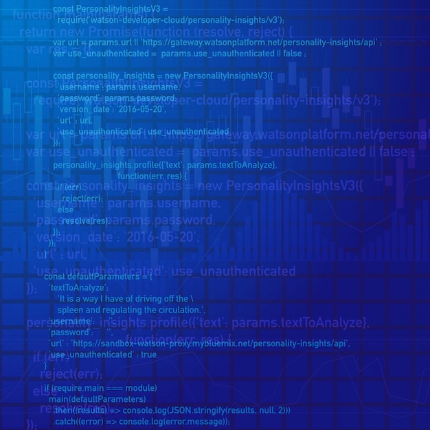 Sample blue program code background
