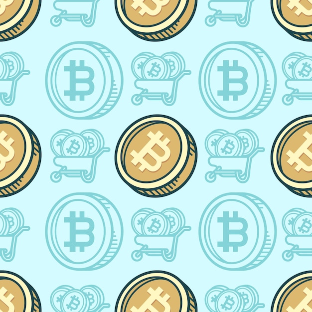 Saumaton kuvio Bitcoin sarjakuva