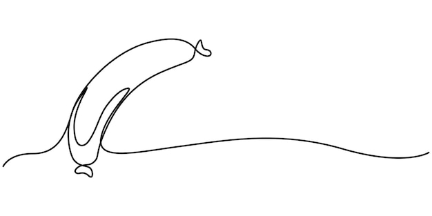 Sausage Vector Line Icon Simple Thin Line Icon Premium Quality Design Element sausage fork food