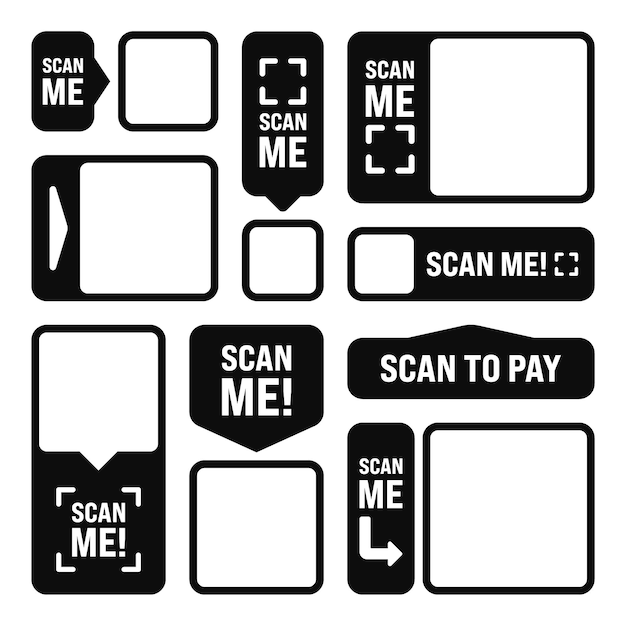 Scan me blank sticker online payment special offer sale stickers shopping discount label or