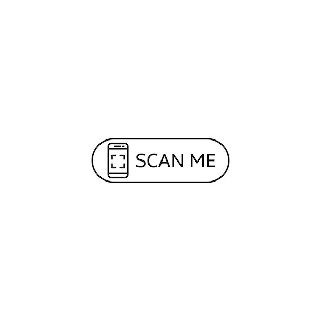Scan Me Icon Set QR Code and Digital Arrow Vector symbol in a black filled and outlined style Quick Access Sign