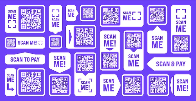 Scan me qr code sticker online payment special offer sale stickers shopping discount label or