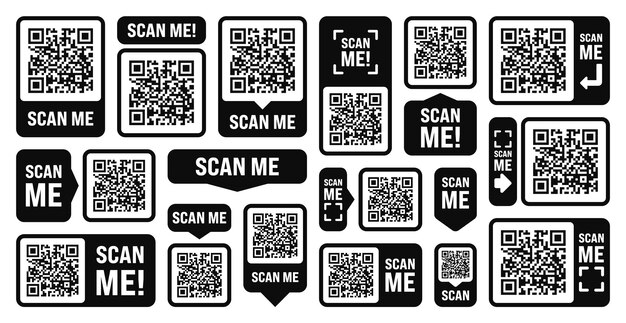 Scan me qr code sticker online payment special offer sale stickers shopping discount label or