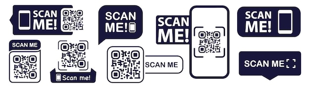 Scan qr code Scan QR code flat icon with phone Qr Code template for mobile app payment and discounts Barcode Mobile payment and quick response codes Scan me with smartphone Vector illustration