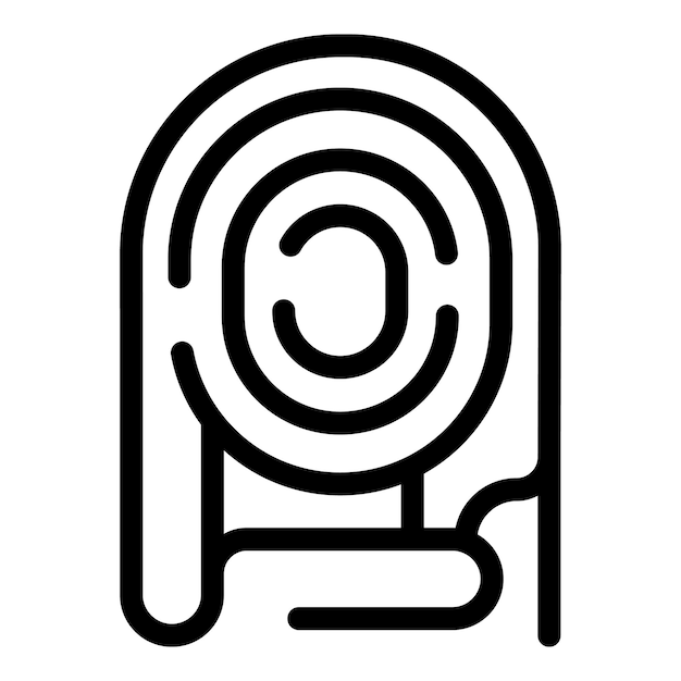 Scanner finger icon outline vector Criminal signature Key safety