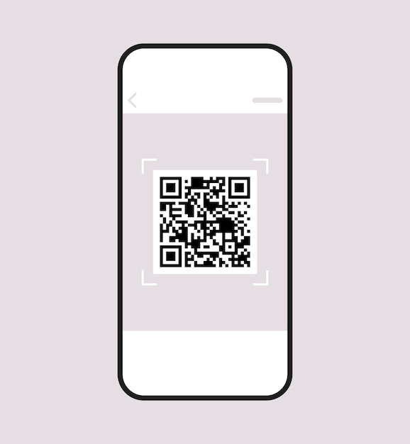 scanning qr code on smartphone screen and digital technology flat vector illustration