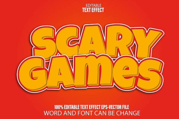 scary games editable text effect flat gradient style