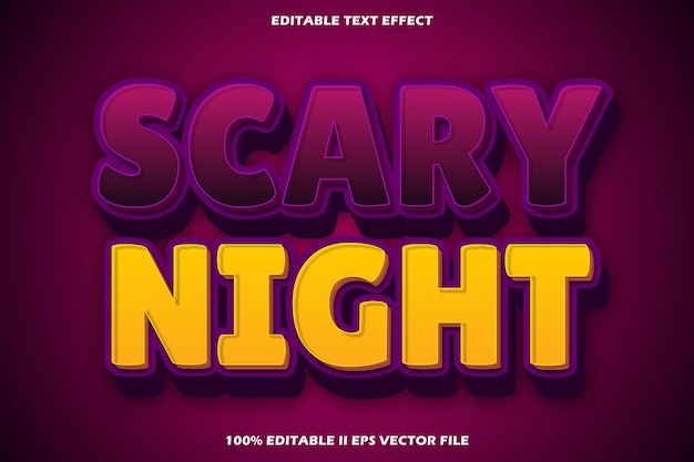 scary night editable text effect 3d emboss gradient style