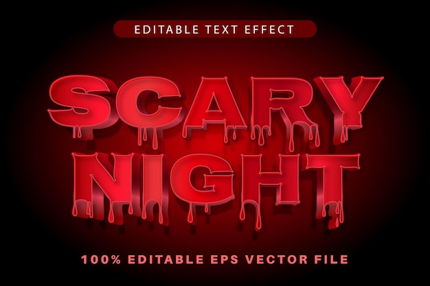 Scary Night Editable Text Effect 3d Modern Style