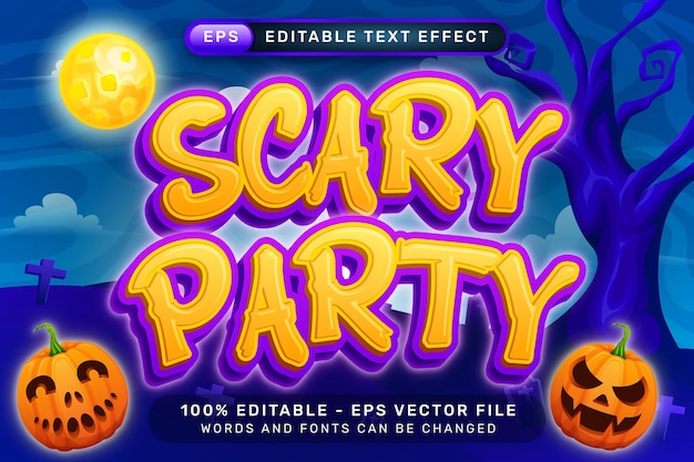 scary party halloween text effect and editable text effect with halloween background