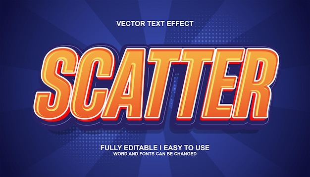 scatter 3d editable vector text effect trendy style text effect