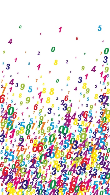 Scattered numbers Colorful childish digits