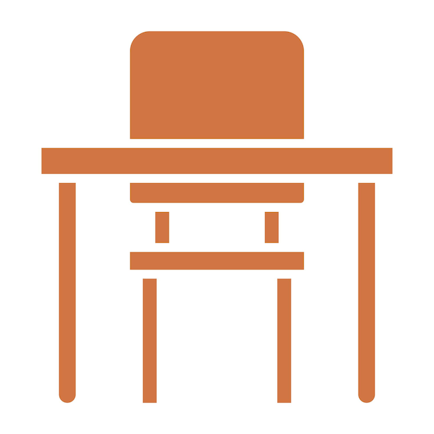 School Desk Icon Style