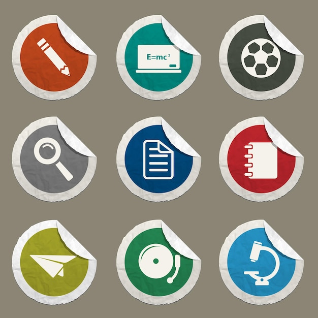 School icons set for web sites and user interface