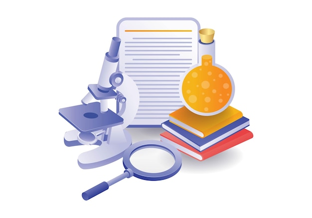 School laboratory analysis education concept illustration