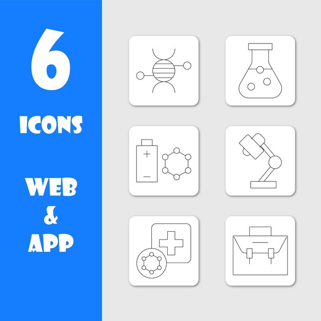 Science Icons for Web and App Design