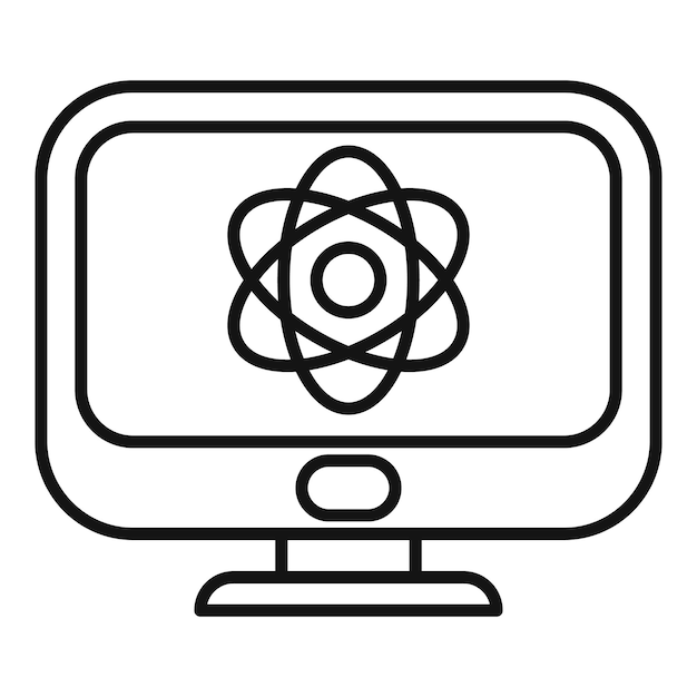 Science monitor icon outline vector Genetic study