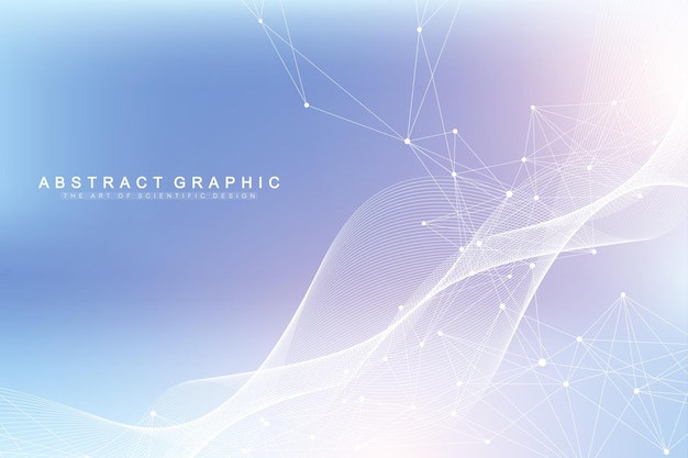scientific vector illustration genetic engineering and gene manipulation concept dna helix dna strand molecule or atom neurons abstract structure for science or medical background wave flow