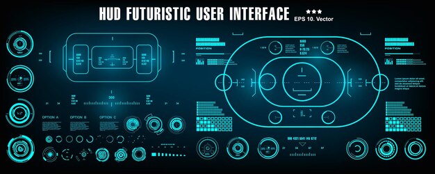 Scifi futuristic blue hud dashboard display virtual reality technology screen