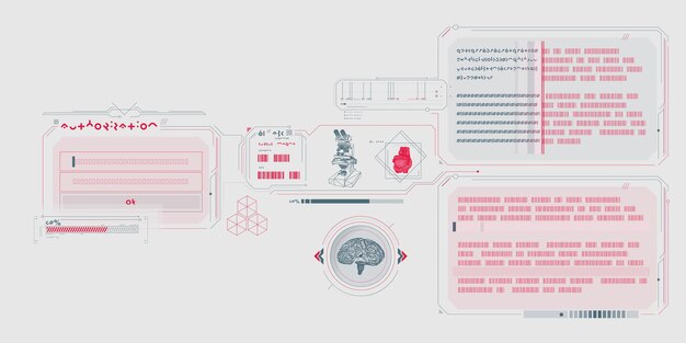 Scifi hud interface for data research