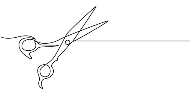 Scissors Single Line Icon Scissors Continuous Line Illustration Scissors Continuous scissors