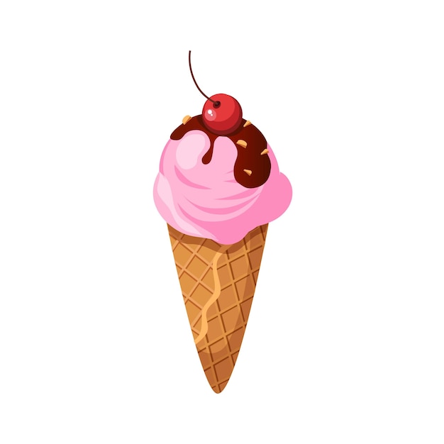 Scoop Of Icecream In A Cone Milk Based Product Isolated Icon