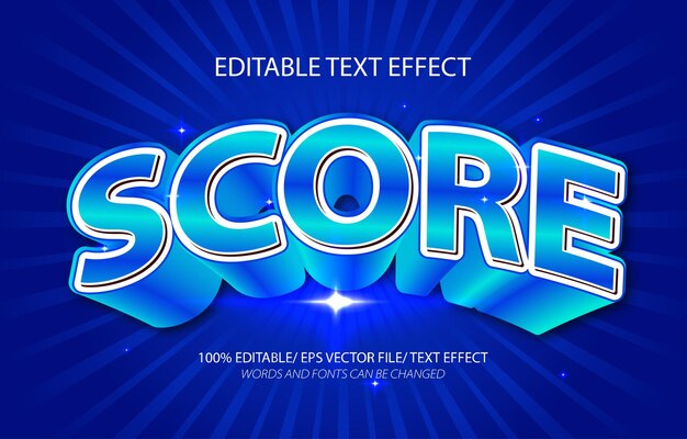 Score 3d editable text effect and editable text style