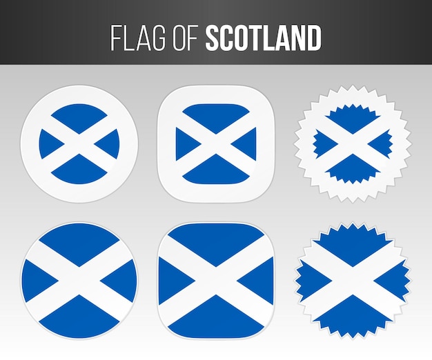 scotland flag labels badges and stickers illustration flags of scotland isolated