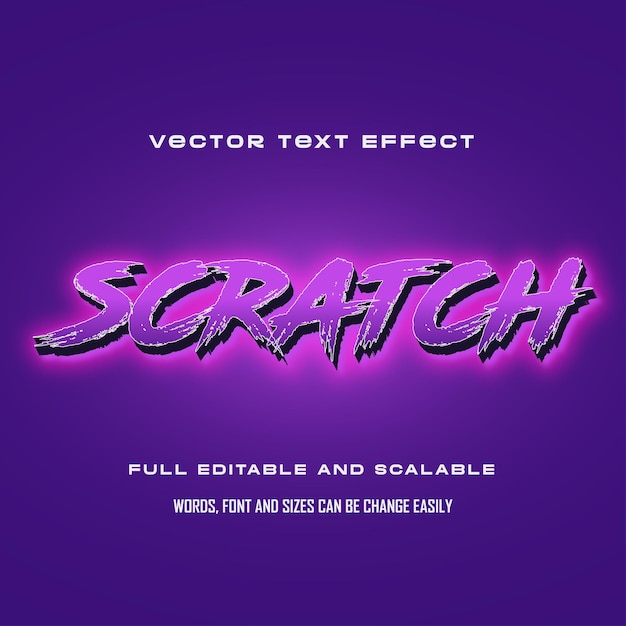 Scratch text effect editable text style