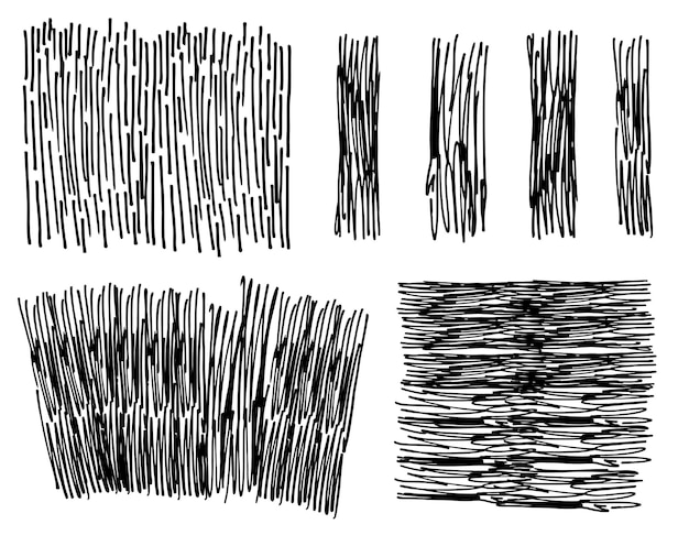 Scribble doodle underline emphasis set Hand drawn strokes of marker felttip pen pencil Grunge