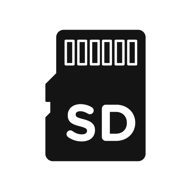 Sd card icon isolated on white background