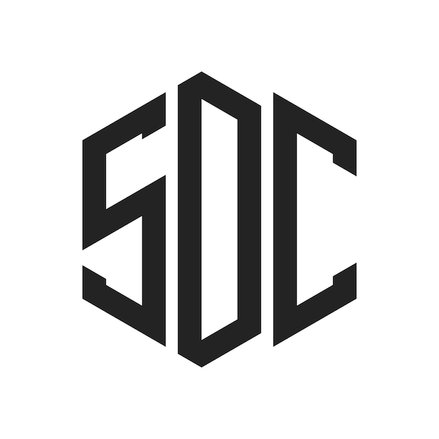 SDC Logo Design Initial Letter SDC Monogram Logo using Hexagon shape