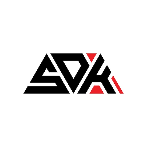 SDK triangle letter logo design with triangle shape SDK triangle logo design monogram SDK triangle vector logo template with red color SDK triangular logo Simple Elegant and Luxurious Logo SDK