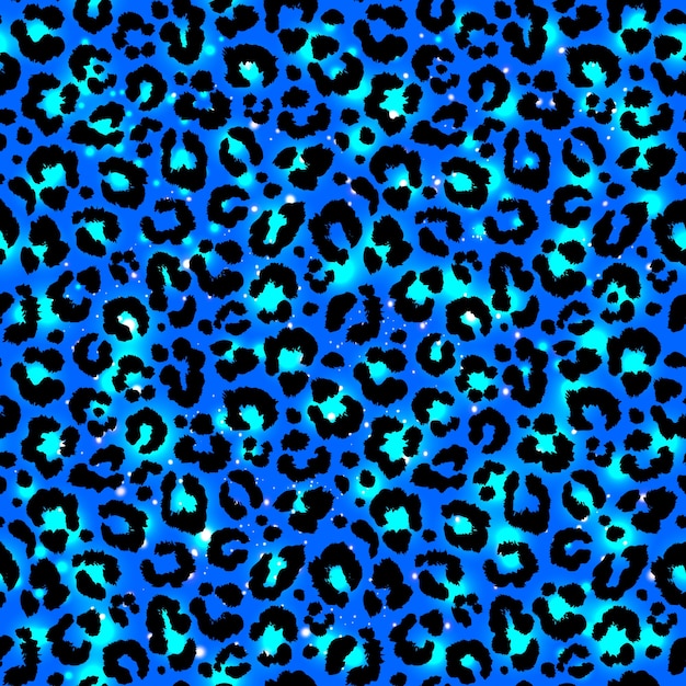 Seamless abstract blue leopard pattern