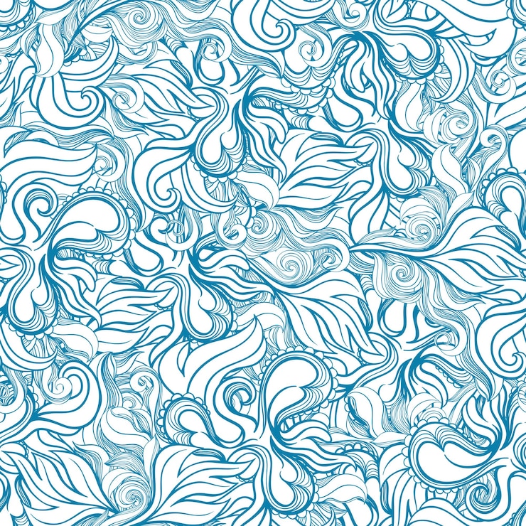 Vektori seamless abstract pattern with blue leaves on a beige background
